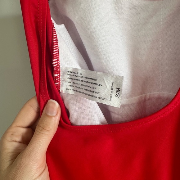 Rave Suit “Send It” One Piece Swim Suit in Color Red Size Small - Picture 5 of 5